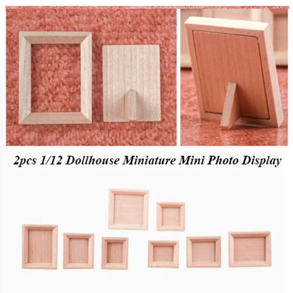 2pcs 1:12 Dollhouse Miniature Wood Photo Frames | DIY Décor Dollhouse Miniature Axl