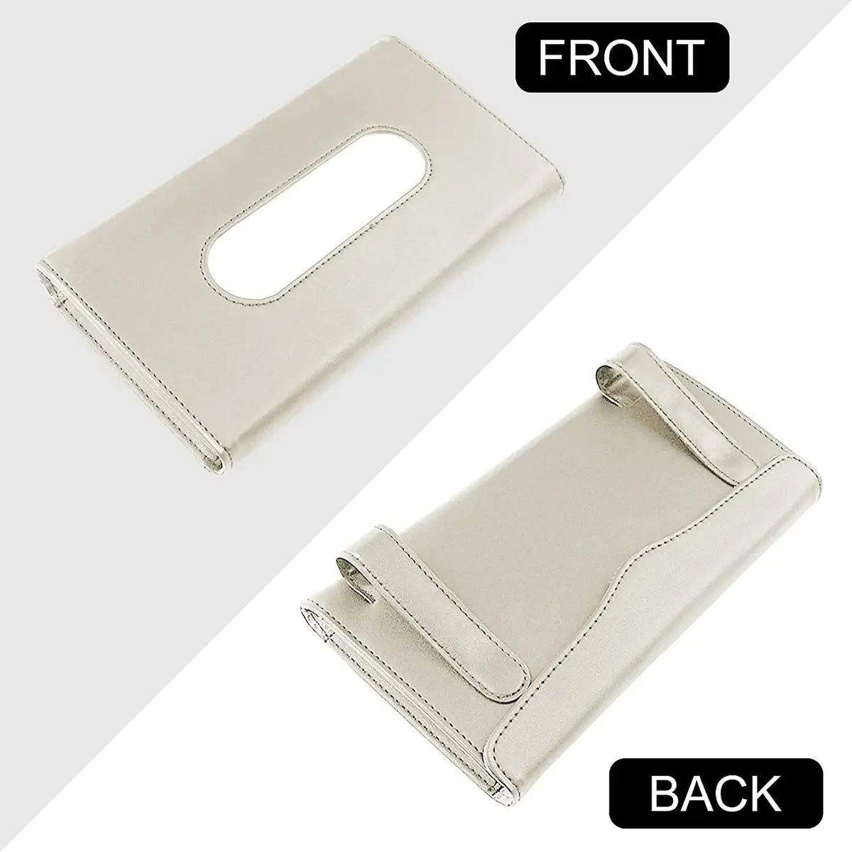 Car Sun Visor Tissue Holder – PU Leather Auto Organizer Car Interior Organizer Axl Beige