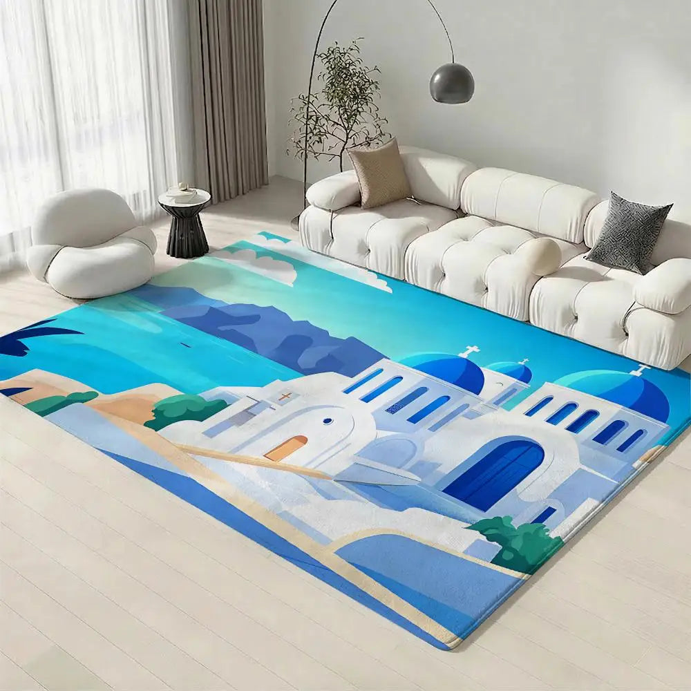 Santorini Flannel Floor Mat – Soft Non-Slip Indoor Rug Indoor Floor Mat Axl