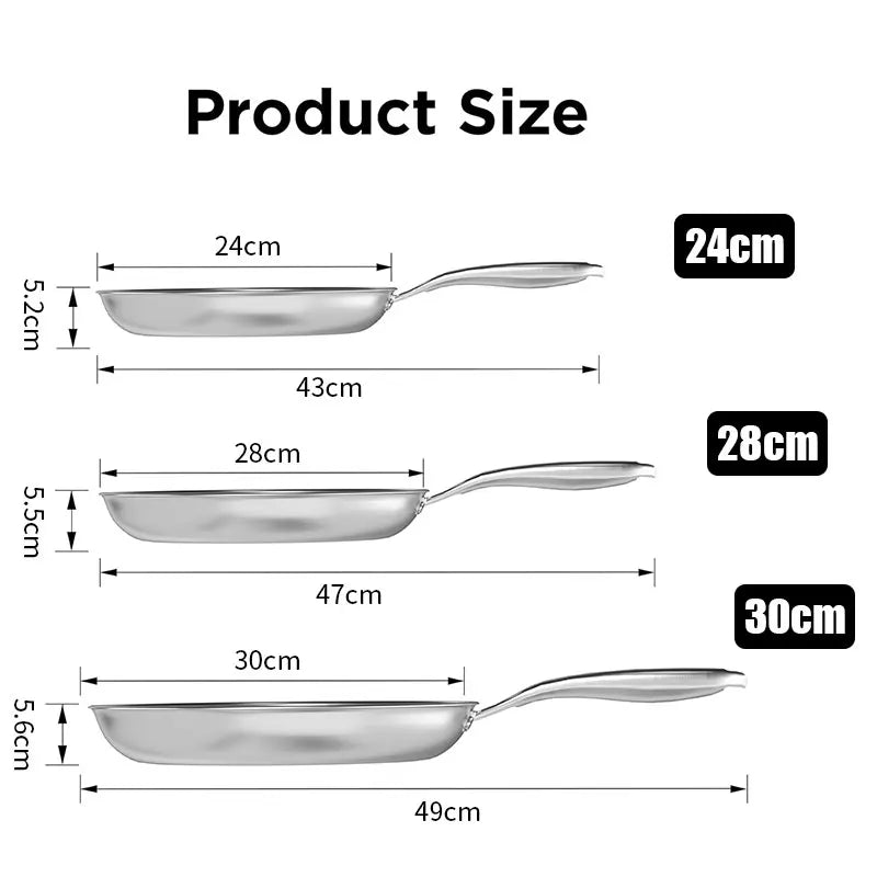 Stainless Steel Nonstick Frying Pan 24/28/30cm | PFAS-Free Nonstick Frying Pan Axl