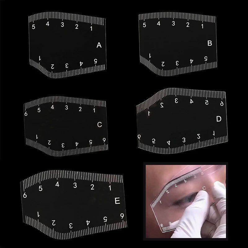 5-Pc Eyebrow Stencil Ruler Set – Brow Shaping & Design Tool Eyebrow Stencil Set Axl