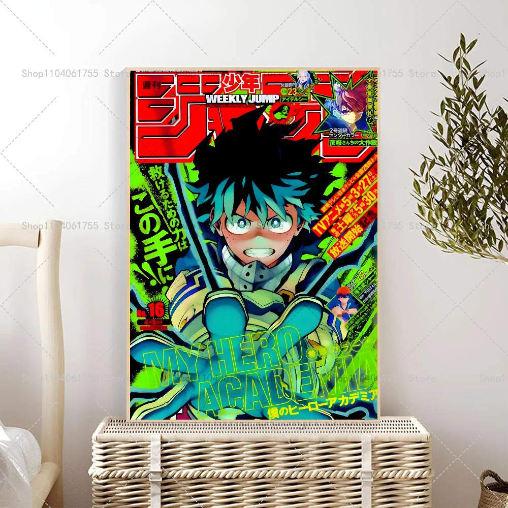 My Hero Academia Izuku Wall Poster – Waterproof Self-Adhesive Anime Wall Poster Axl z3 30x42cm No Frame