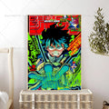 My Hero Academia Izuku Wall Poster – Waterproof Self-Adhesive Anime Wall Poster Axl z3 30x42cm No Frame