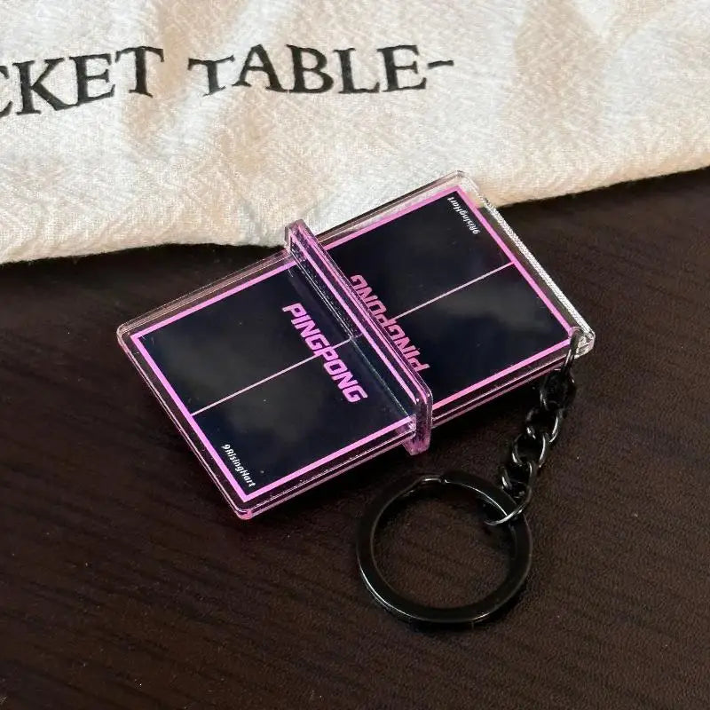 Mini 3D Ping Pong Table Keychain – Acrylic Sports Keyring Gift Sports Novelty Keychain Axl A3