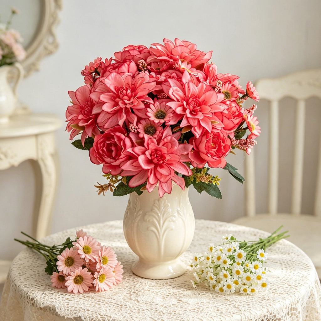 Silk Dahlia Rose Artificial Flowers – Wedding & Home Decor Artificial Silk Flowers Axl
