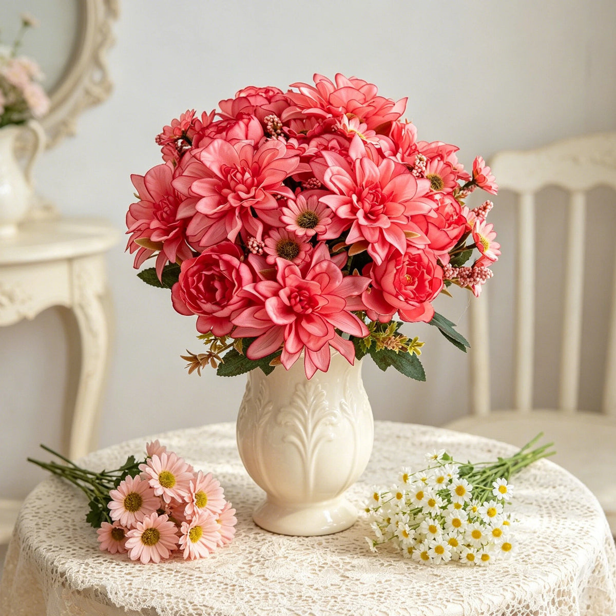 Silk Dahlia Rose Artificial Flowers – Wedding & Home Decor Artificial Silk Flowers Axl