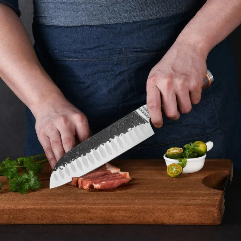 InLeung Forged Stainless Steel Boning & Chef Knife – Wood Handle Kitchen Boning Knife Axl