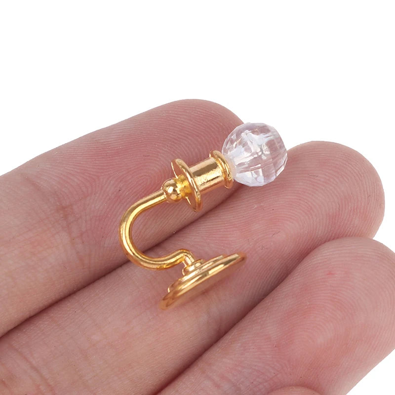 1:12 Dollhouse Miniature Crystal Wall Lamp – Gold & Silver Pair Dollhouse Accessory Axl