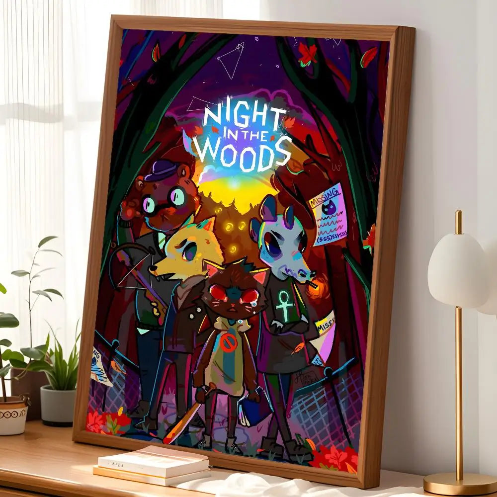 Game Night in the Wood Self-Stick HD Wall Art Poster Wall Art Poster Axl