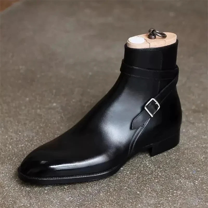 Men's Pointed Toe Chelsea Boots – Side Buckle, Sizes 38–48 Chelsea Ankle Boots Axl