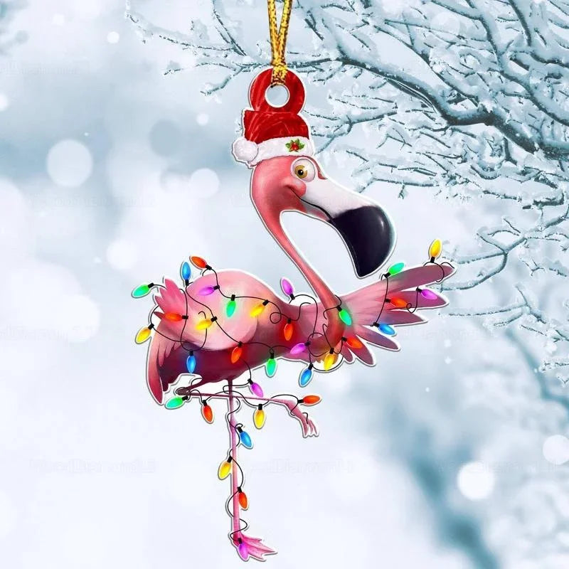 Acrylic Christmas Ornaments – Deer, Flamingo, Lion & Rooster Christmas Tree Ornaments Axl Deep Sapphire