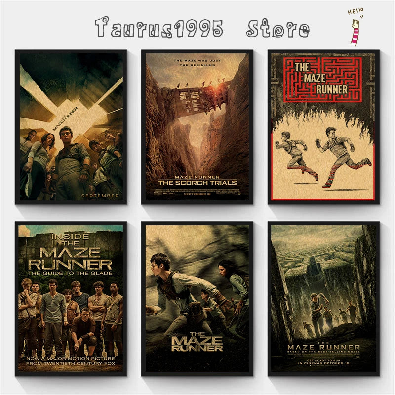 Maze Runner Kraft Paper Wall Poster – Home & Bar Decor Wall Art Poster Axl
