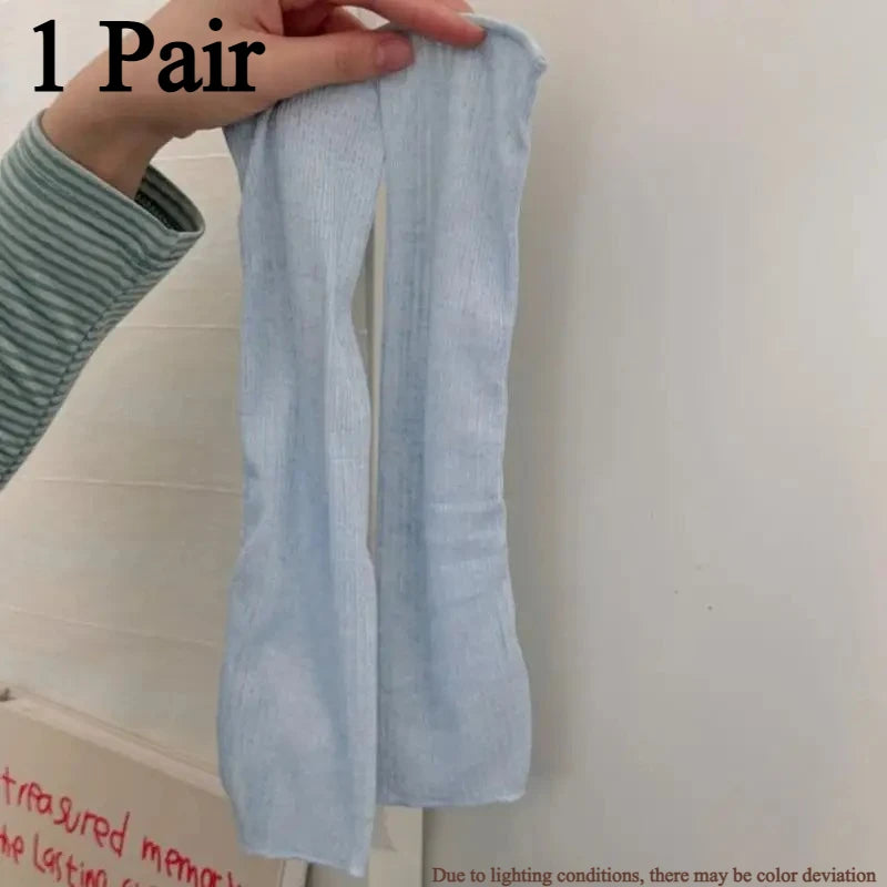 Women's Thin Breathable Mid-Tube Socks | Japanese Leg Warmers Mid-Tube Socks Axl Blue-1pcs