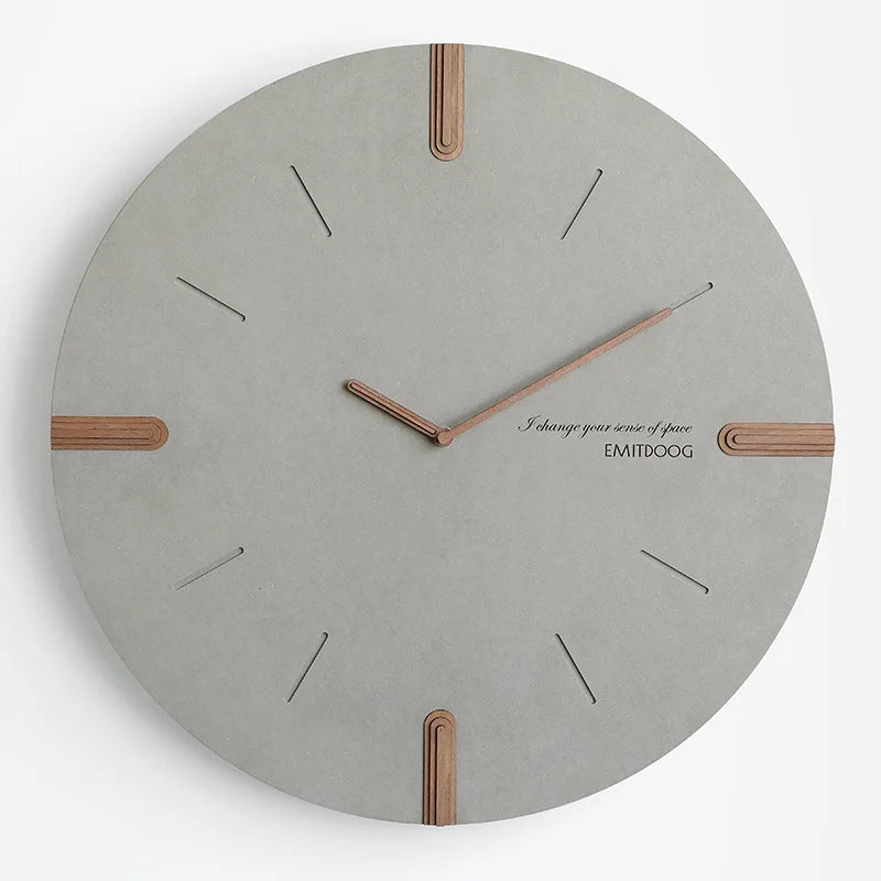 Modern Silent Wall Clock – 46cm Nordic Minimalist Round Silent Wall Clock Axl Grey Round
