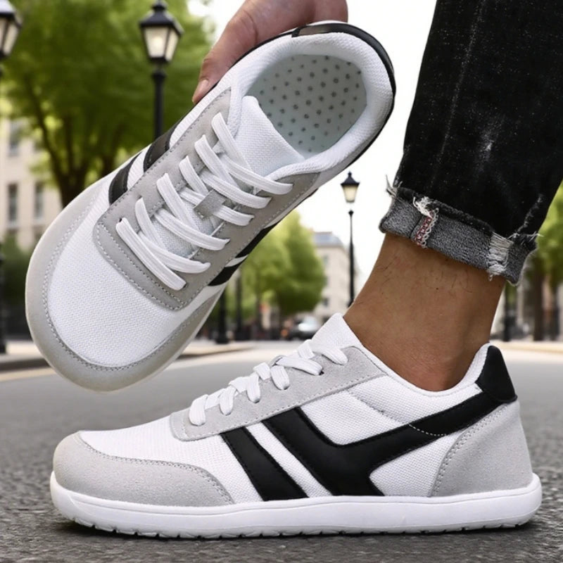 ZULIWAGN Men's Wide Sneakers – Soft Sole Breathable Running Shoes Athletic Sneakers Axl White Black 40