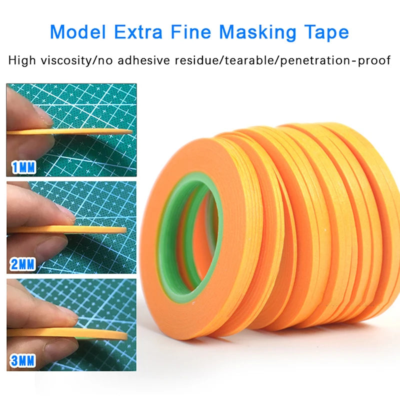 Ultra-Fine Model Masking Tape 1mm 2mm 3mm – 18m Roll Model Masking Tape Axl