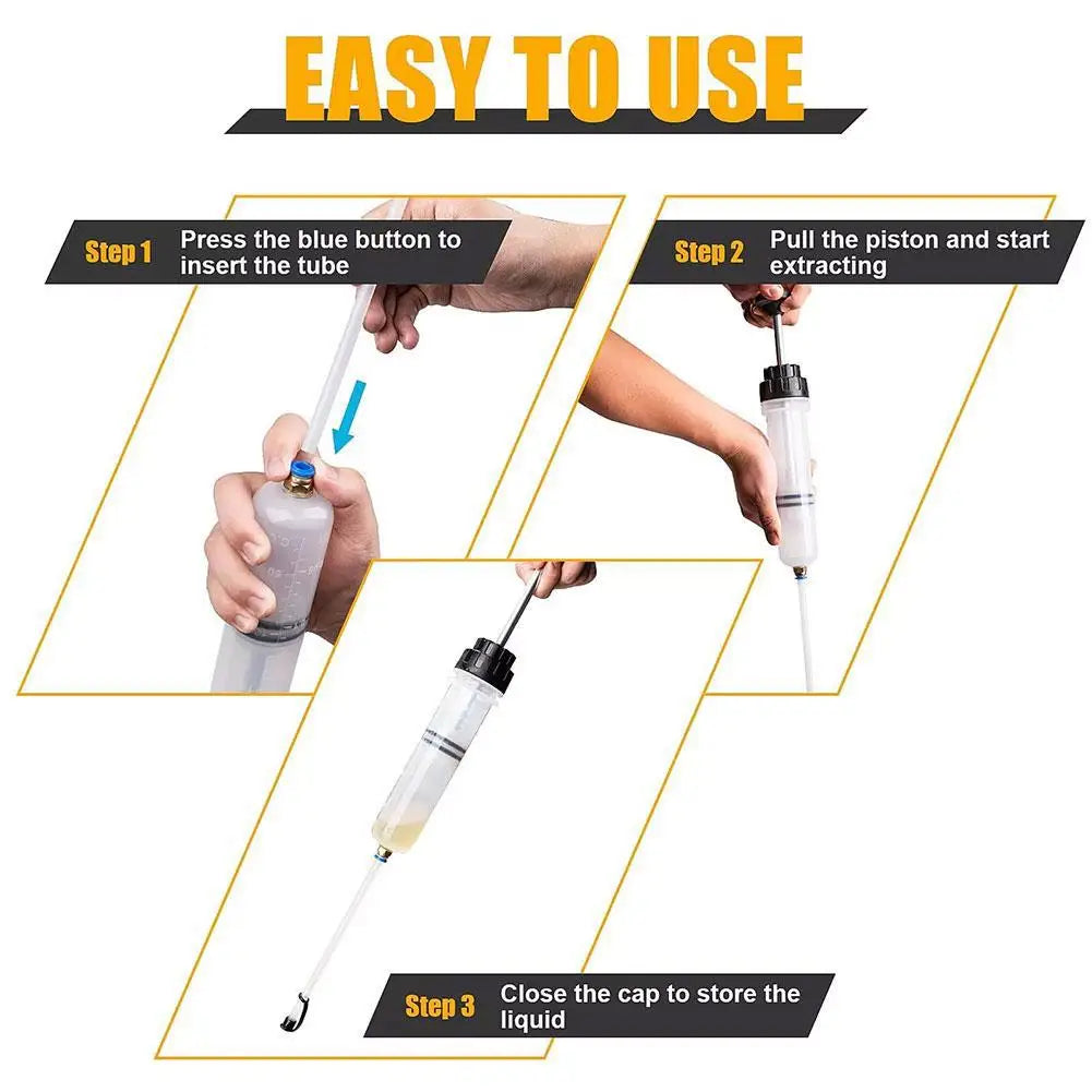 200cc Fluid Extractor Syringe Pump | Oil & Liquid Transfer Tool Fluid Extractor Pump Axl