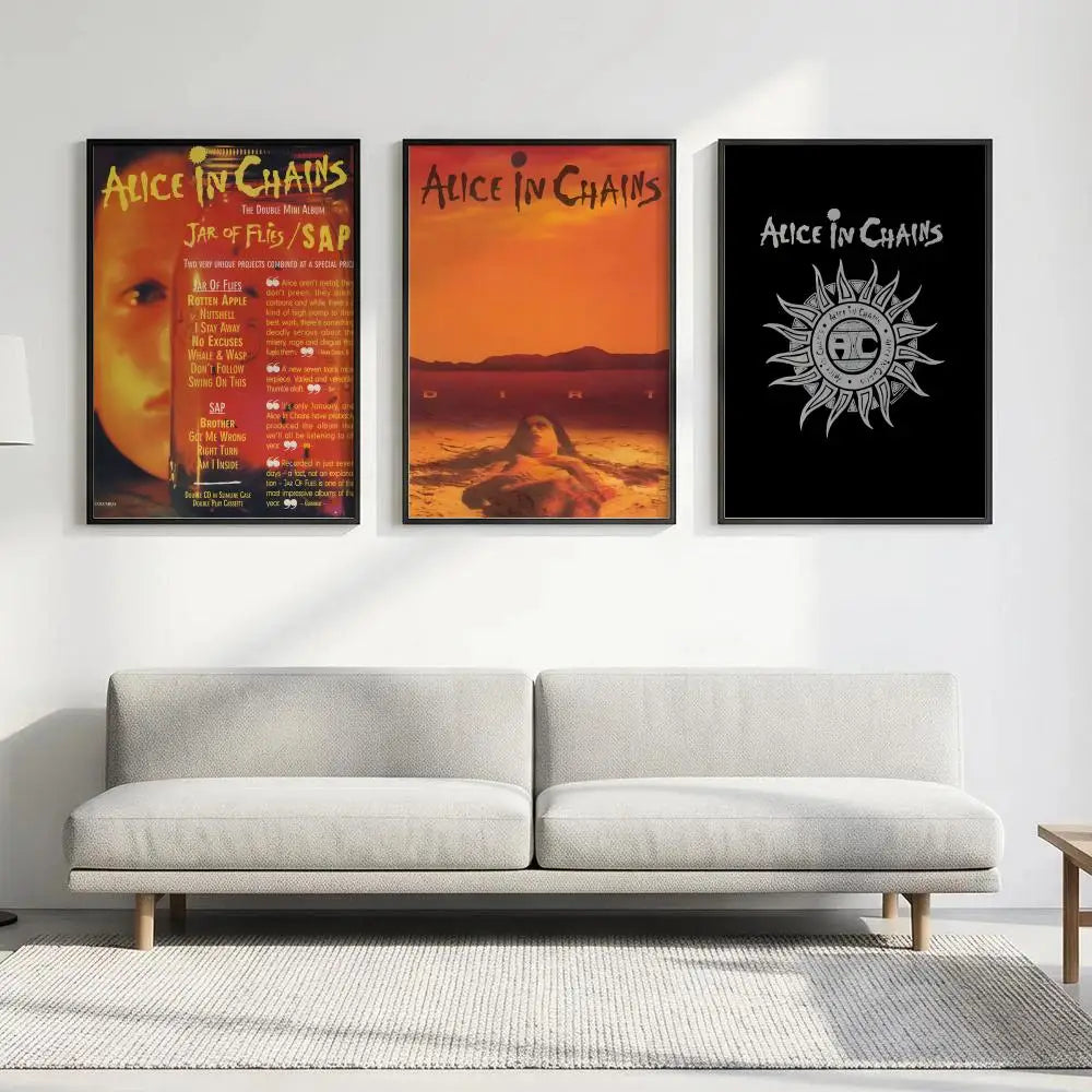 Alice in Chains Poster – HD Art Wall Print | Home & Bar Decor Music Band Poster Axl