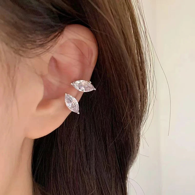 Zircon Ear Cuff Clip Earring – No Piercing Tassel for Women Clip-On Earring Axl