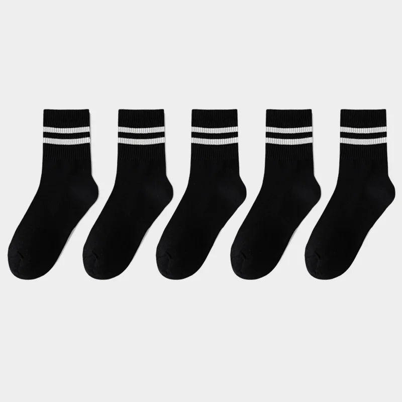 6-Pack Kids Cotton Sports Socks – Breathable Crew Socks Ages 3–6 Kids Sports Socks Axl 5 pairs black-3