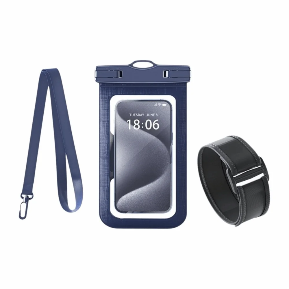 Waterproof Phone Pouch Armband & Neck Strap Dry Bag Waterproof Phone Pouch Axl Navy Blue
