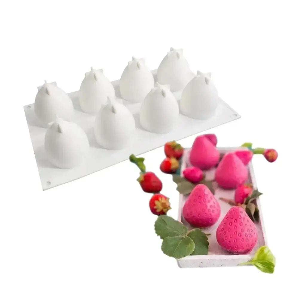 Silicone Fruit Mousse Cake Molds – 3D Dessert Baking Moulds Silicone Cake Mold Axl Strawberry