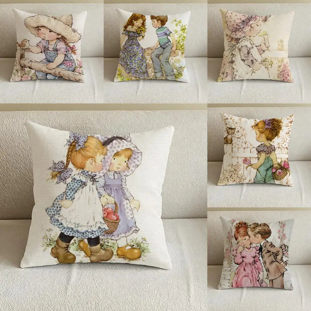 Natural Linen Cushion Cover | Printed Pillowcase for Sofa & Bed Linen Cushion Cover Axl