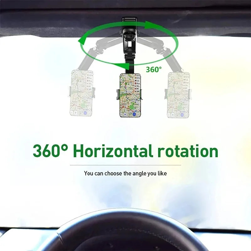 360° Sun Visor Car Phone Holder – Universal iPhone & Android Car Phone Mount Axl