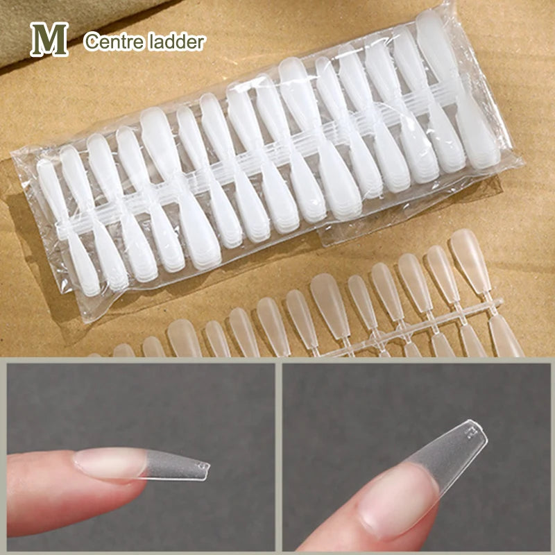 300 Pcs Matte & Clear False Nail Tips – Gel Extension DIY Kit