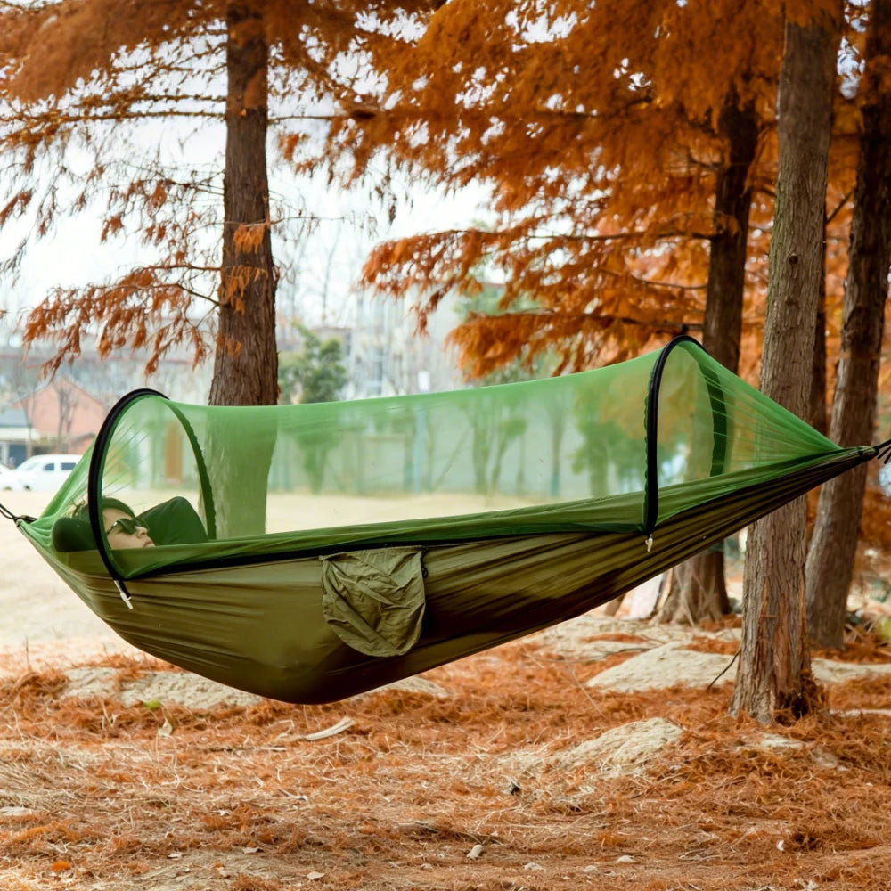 Ultralight Camping Hammock with Mosquito Net | Parachute Nylon Camping Hammock Axl