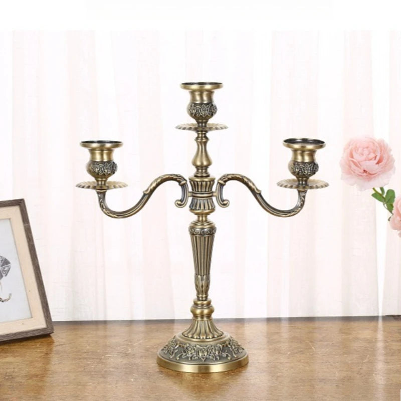 Silver Gold Multi-Arm Metal Candelabra – 3 & 5 Arm Candle Holder Metal Candelabra Axl