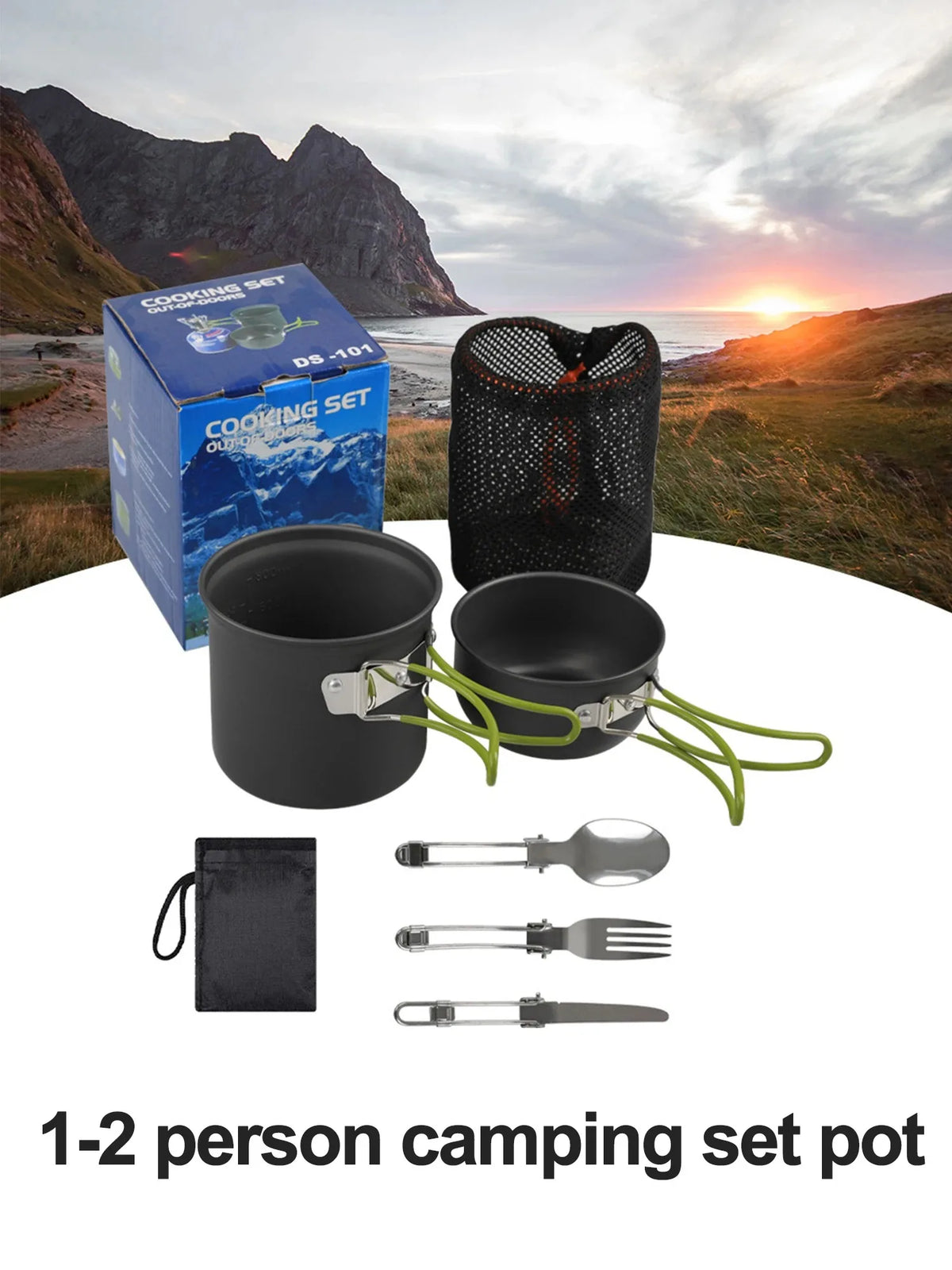 Camping Cookware Set – Aluminium Pot, Bowl & Utensils Camping Cookware Set Axl