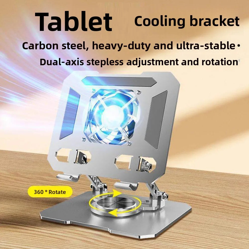 360° Rotatable Tablet Cooling Stand with Built-In Fan Tablet Cooling Stand Axl