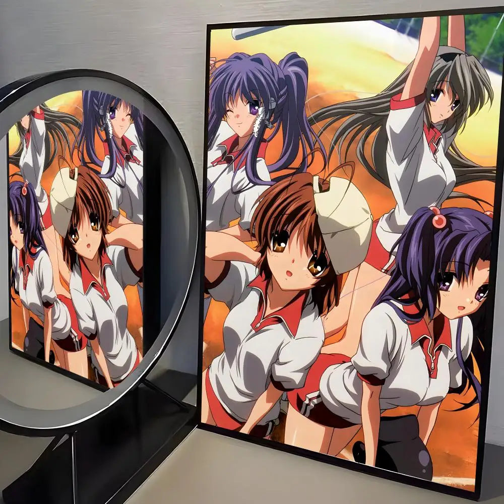 Clannad Anime Self-Adhesive Poster | Wall Art for Home & Office Anime Wall Poster Axl Black10 40X60cmNoframe