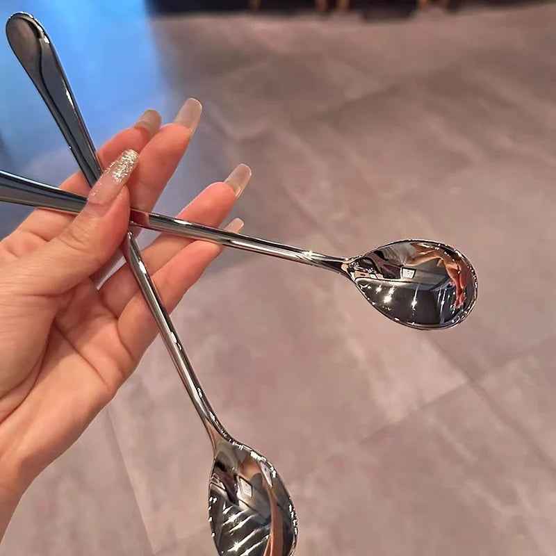 Stainless Steel Long Handle Stirring Spoon – Dessert & Kitchen Kitchen Stirring Spoon Axl