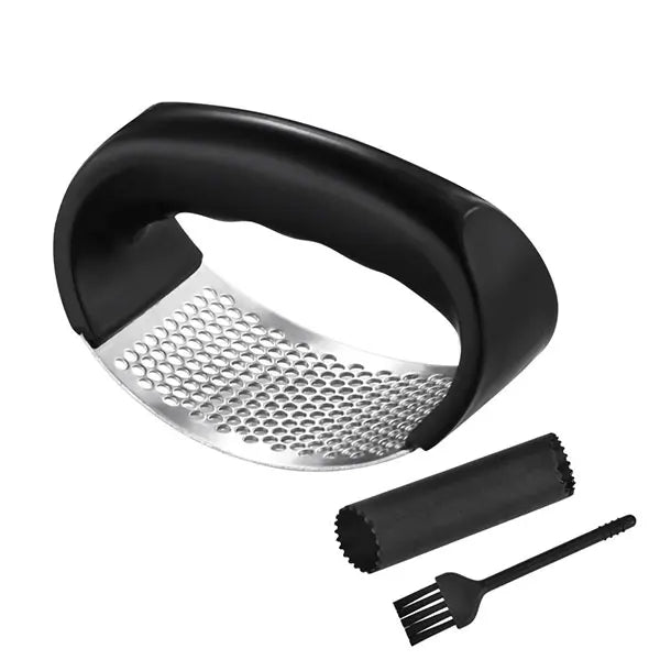 Stainless Steel Garlic Press & Ginger Crusher | PGY Kitchen Tool Garlic Press Axl Black Set