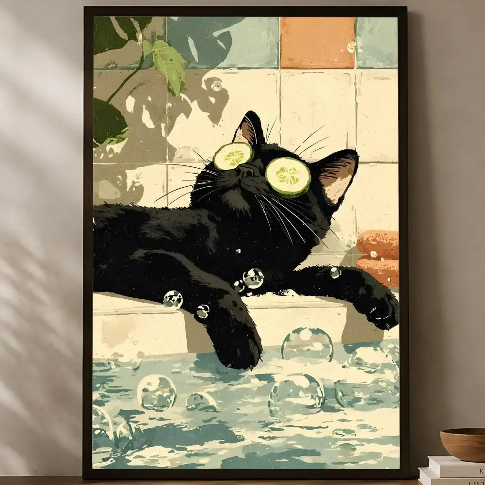 Fun Bathroom Animals Self-Stick PVC Wall Art Poster | Waterproof Wall Art Poster Axl White01 15X20cmNoframe