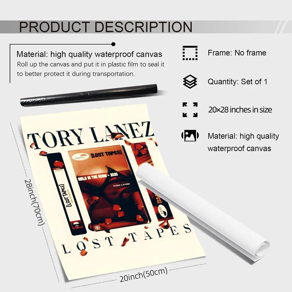 Tory Lanez Canvas Wall Art Unframed Poster | Hip-Hop Decor Canvas Wall Art Axl