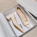 Women's Low Heel Pumps – Pointed Toe Slip-On Dress Shoes Low Heel Pumps Axl Apricot 34