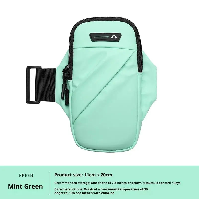 Waterproof Running Armband Phone Holder with Headphone Jack Sports Armband Pouch Axl Blue