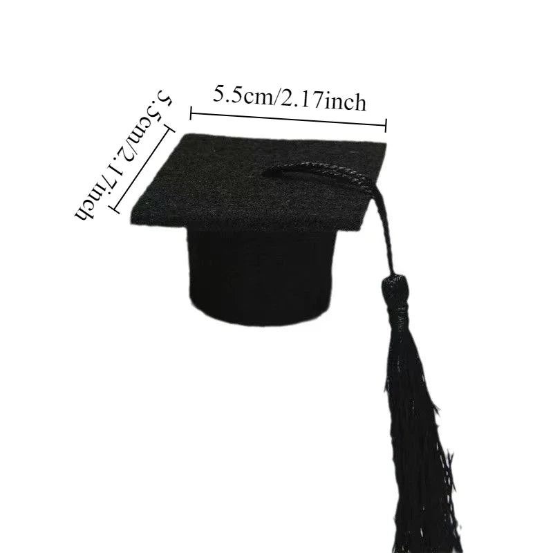 Mini Felt Graduation Caps with Tassels – Party Decor 5/10 Pack Party Decoration Axl
