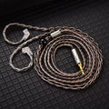 QKZ T1 Silver Plated Earphone Upgrade Cable 8-Strand 2Pin Earphone Upgrade Cable Axl Brown