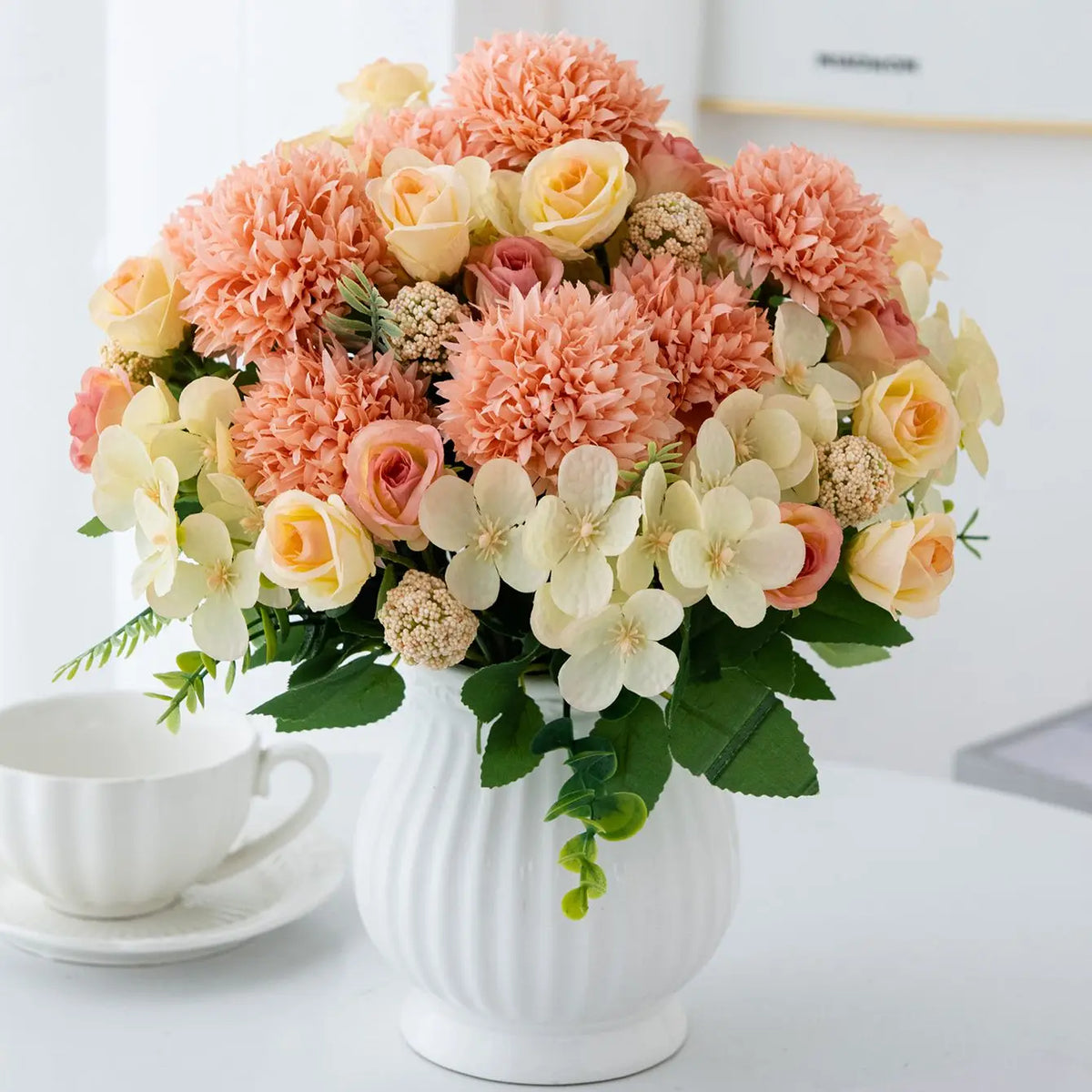 Silk Artificial Rose & Chrysanthemum Bouquet | Wedding Décor Artificial Flower Bouquet Axl