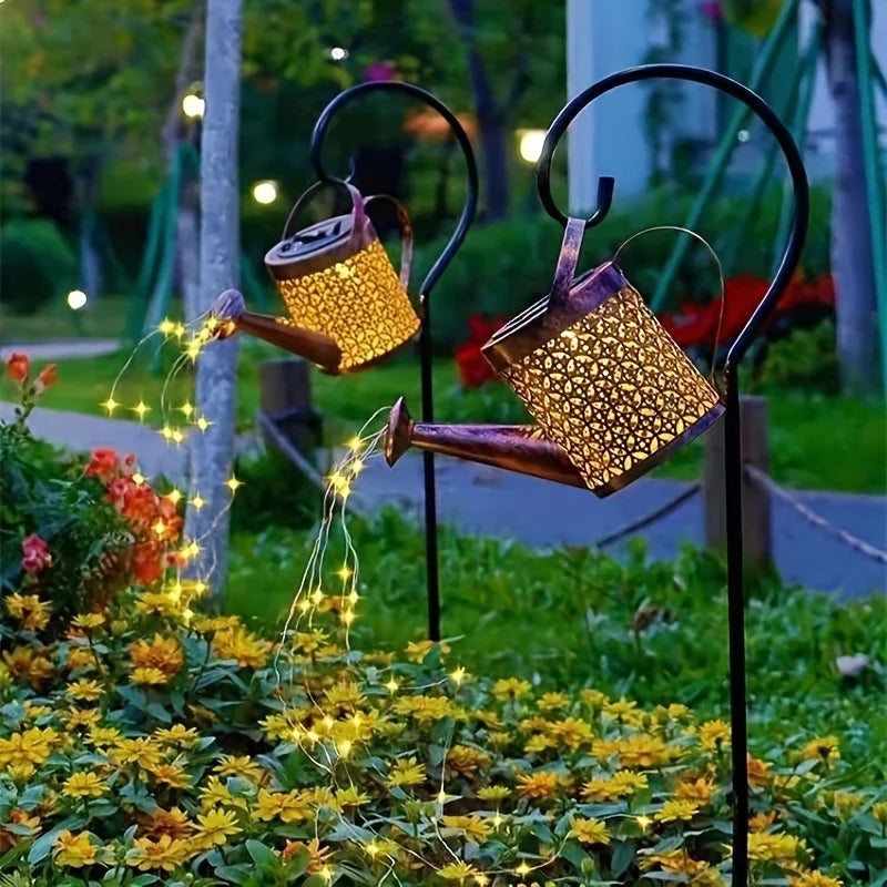 Solar Watering Can Light – Retro LED Fairy Garden Lantern Solar Garden Light Axl