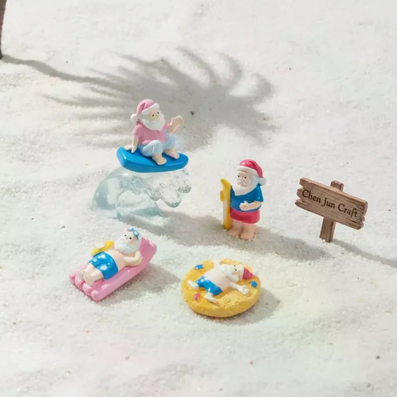 Mini Resin Summer Santa Figurine – Beach & Garden Décor Resin Figurine Axl