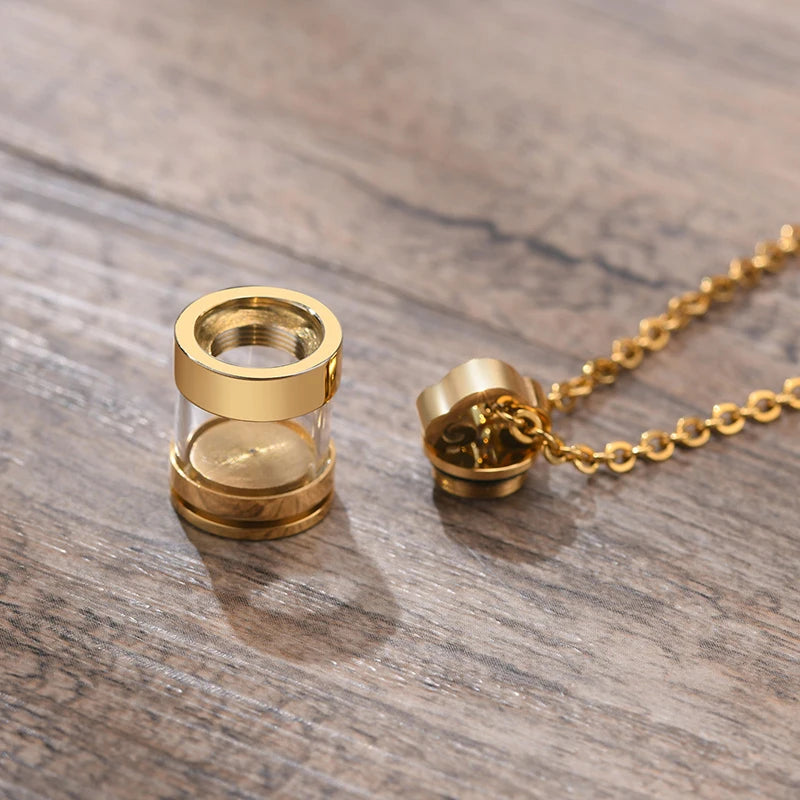 Fillable Glass Tube Urn Necklace – Keepsake Memorial Pendant Memorial Pendant Necklace Axl