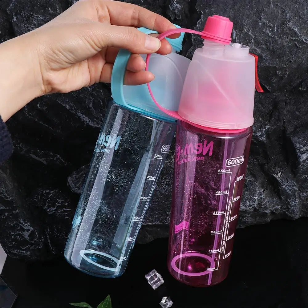 600ml Spray Water Bottle with Straw | Leak-Proof Sports Cup Spray Sports Water Bottle Axl