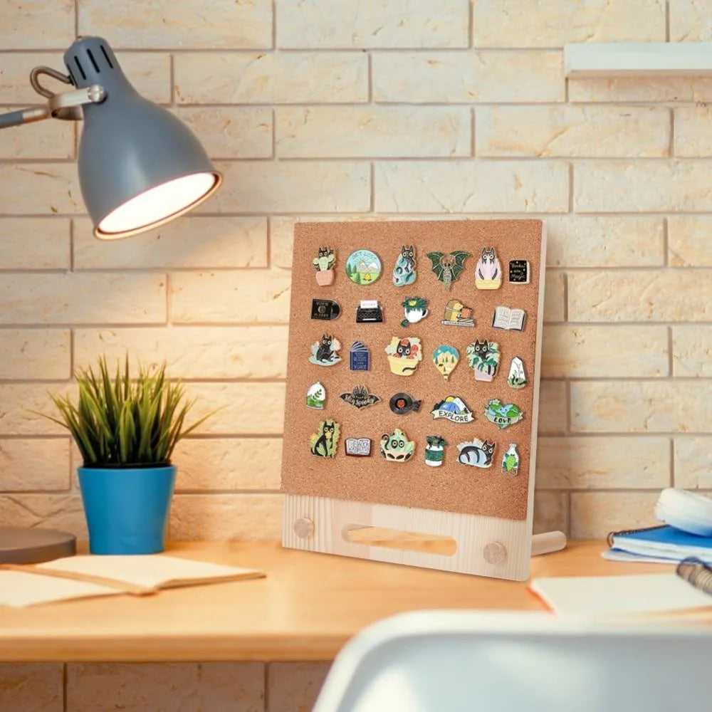 Cork Pin Board Display Stand – Brooch & Pin Organizer Cork Display Board Axl