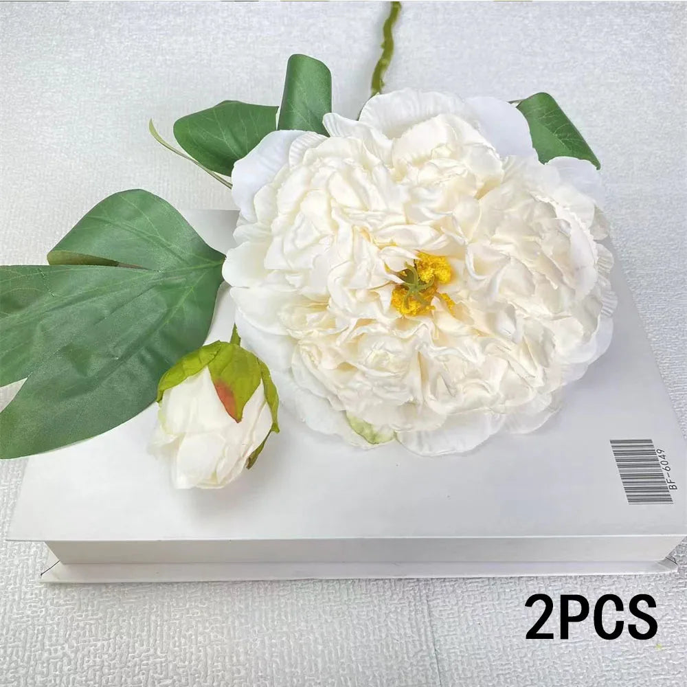 2-Pack Artificial Silk Peony Bouquet – Wedding & Home Decor Artificial Flower Bouquet Axl White XXL