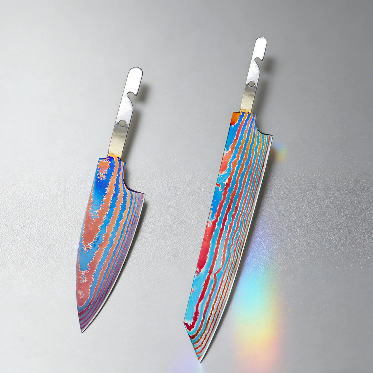 Damascus Steel Santoku Blank Blade Set – Hand Forged, DIY Knife Blank Blade Axl Knife Blade-AB-2PCS